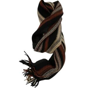 William Brunton, Men's Brown/Black/Rust/Tan Lambswool Scarf